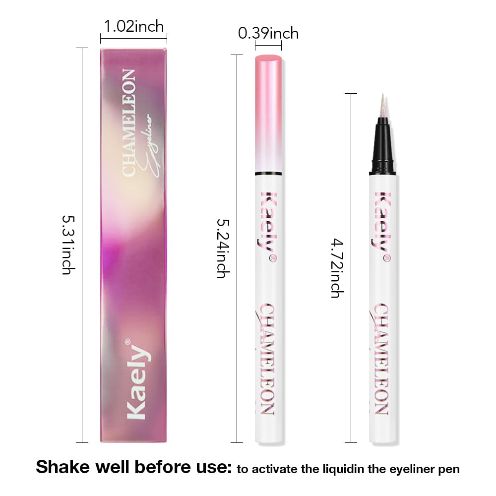 evpct Chameleon Duo Chrome Liquid Eyeliner, Iridescent Pink Glitter Metallic Shimmer Liquid Eyeliner, Multichrome Color Shift, Long Lasting Waterproof Eye Liner Eyeshadow Pencil Face Glitter Makeup
