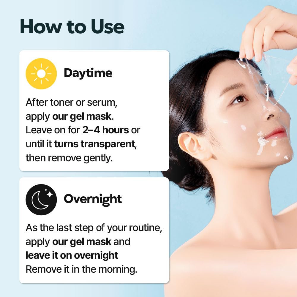 Vegan Collagen Boosting Face Mask Hydrating Overnight Hydrogel Mask, Pore Minimizing, Elasticity Improvement, Korean Skincare | 1.41 oz (4 Count)