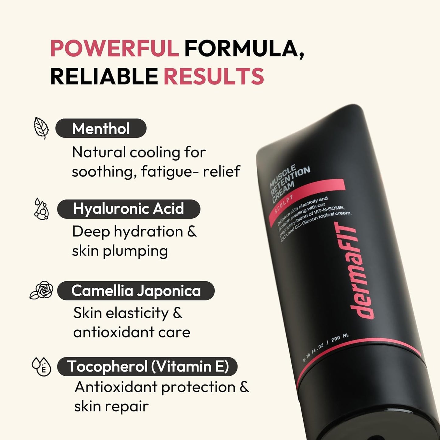 Sculpt Muscle Maintenance Body Cream - Shaped & Balanced Body Muscle Retention Cream - Safe Lose Fat Without Yo-Yo Effect, Post Workout, 200ml, Topical Analgesic for Muscle