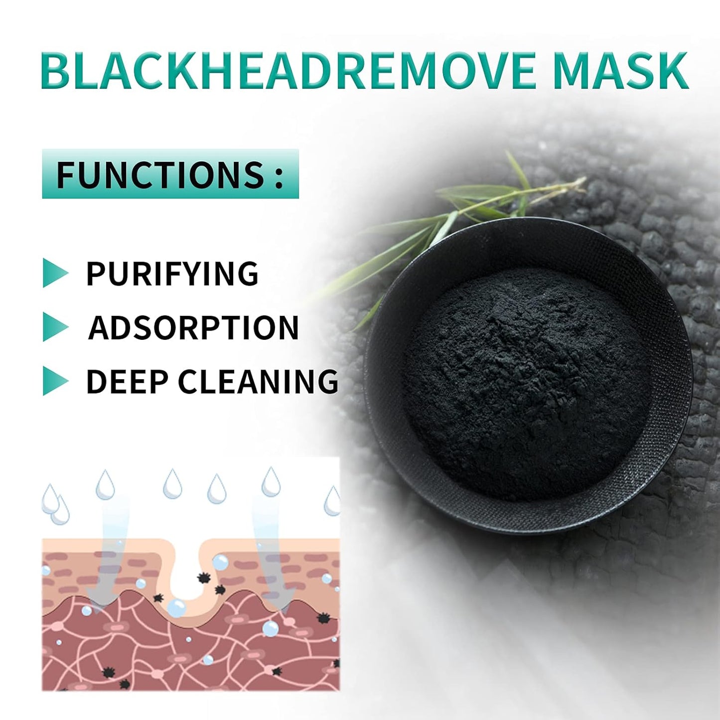 Peel Off Face Mask Blackhead Whiteheads Remover Masks Activated Charcoal Black Mask Purifying Peeling Facial Mask for Nose Pores Removal Reducing Cleansing Acne with Brush and Pimple Extractor Tools