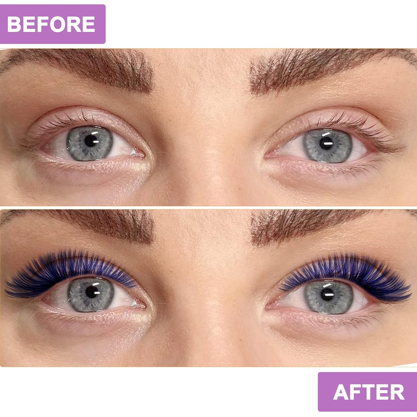 B&Q Lash Clusters Colored DIY Eyelash Extensions 280 Clusters Lashes 40D-D-14mm 7 Color Mix Volume Eyelash Clusters Wispy Individual Cluster DIY at Home(7MIX,40D-D-14mm)