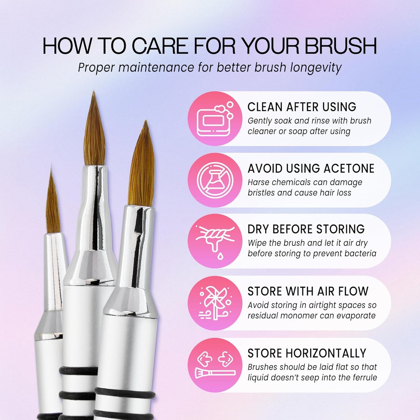 PANA 3D Kolinsky Acrylic Nail Art Sculpture Brush with Silver Metal Non-Slip Grip Handle for Manicures 3D Nail Art Flower Designs (Size #4)