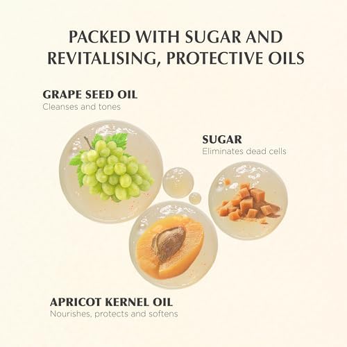 | Face & Body Scrub with Oils & Sugar Crystals | Gentle Exfoliation & Cleansing | Smooths, Softens & Boosts Radiance | Ayurvedic-Inspired Skincare | Nourishing oils | 87% natural| 5.1 fl oz