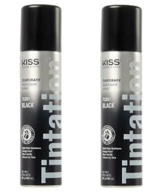 Tintation Temporary Hair Color Spray, Black, 2.82 oz (Pack of 2)