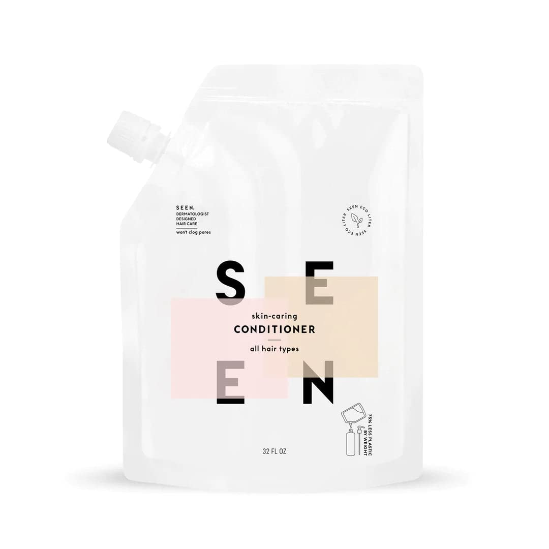 SEEN Conditioner Eco-Refill - Scented- Non-Comedogenic & Sulfate-Free Hair Conditioner- Dermatologist-Developed -Safe for Sensitive & Acne Prone Skin
