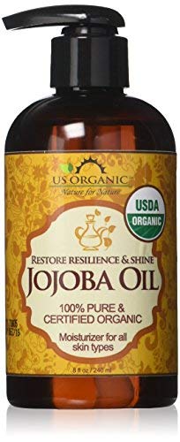 US Organic Jojoba Oil, USDA Certified Organic,100% Pure & Natural, Cold Pressed Virgin, Unrefined, Haxane Free, Sourced from Middle East directly (Large (8oz, 240ml))