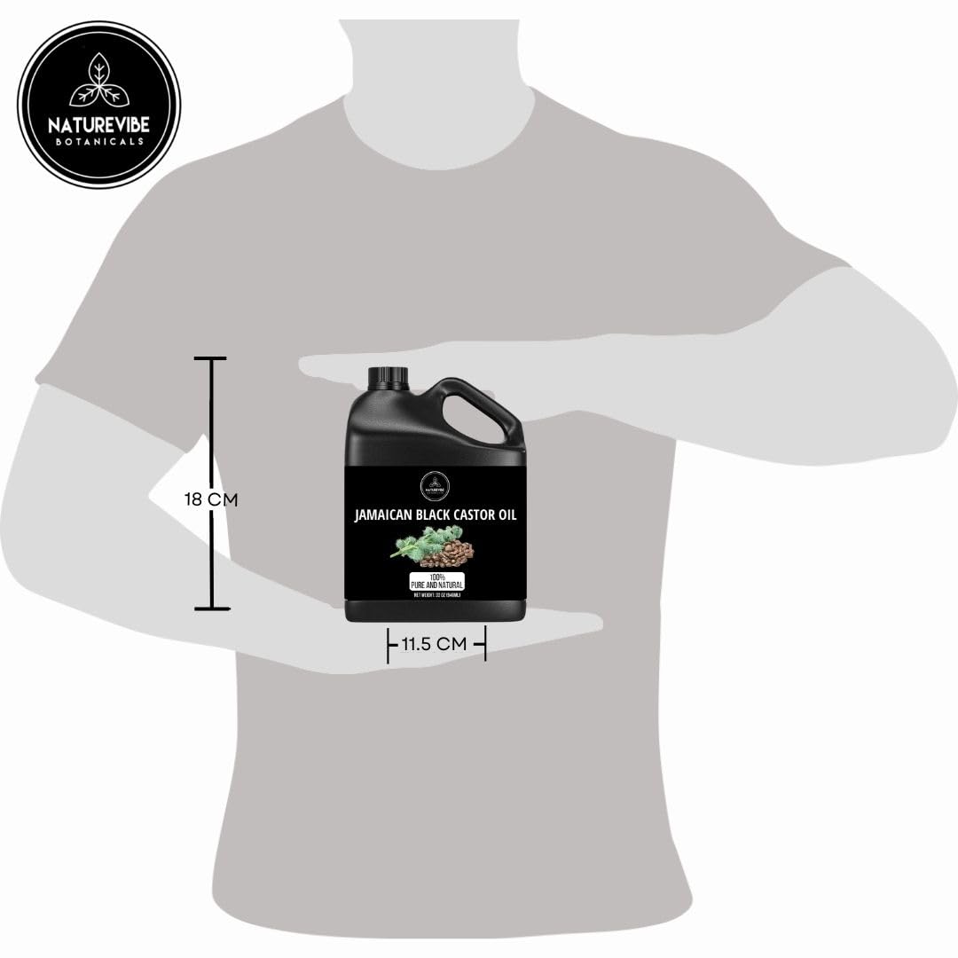 Naturevibe Botanicals Jamaican Black Castor Oil 32 Ounces | 100% Pure and Natural | Great for Skin Care and Hair Care