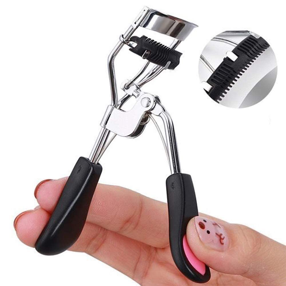 Pinkiou Eyelash Curlers with Comb and Eyelash Separator Set Professional Lash Curler with Built-in Comb Ergonomic Heart-Shaped Handle and Eyelash Comb Tool for Daily Makeup