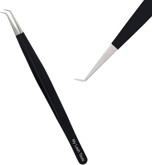 Isolation Lash Tweezers for Eyelash Extension Tweezer for Isolation Lash Extensions 14cm, Best for Individual Isolation & Classic Lashes Japanese Stainless Steel Matte Black)