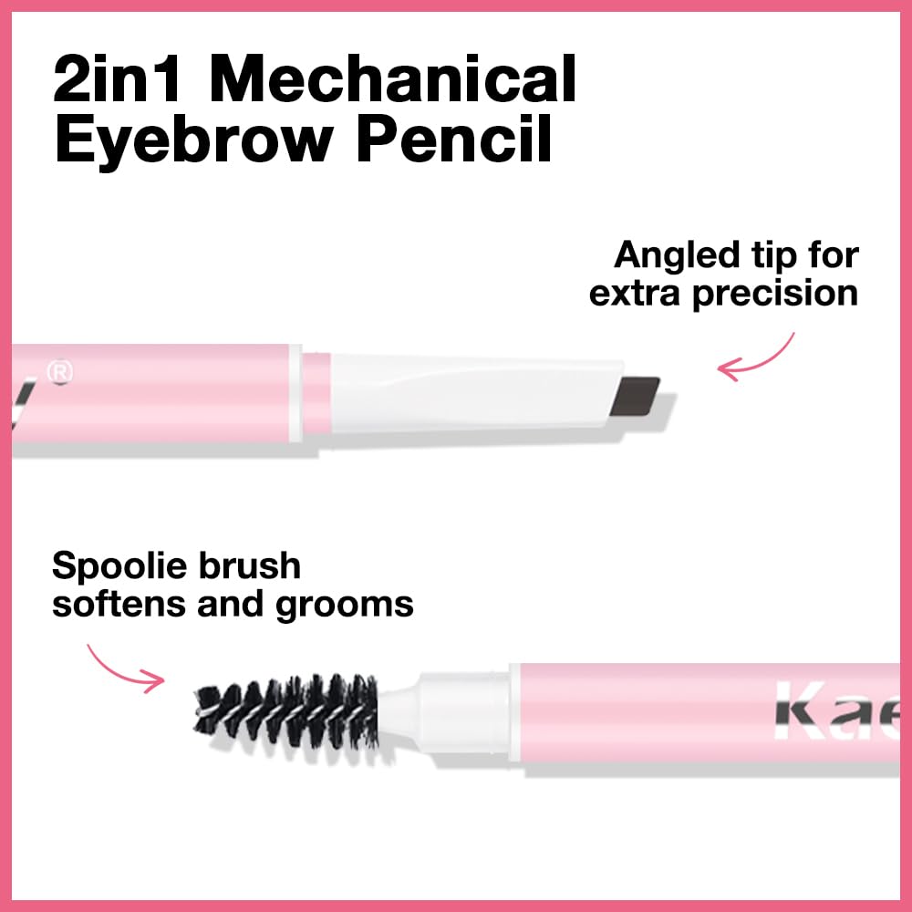 3Pcs Waterproof Eyebrow Pencil, Professional Makeup Micro Brow Pencil, Double-ended ultra-fine eyebrow pencil, Ultra-Fine Mechanical Pencil (3, 03#Black Brown)