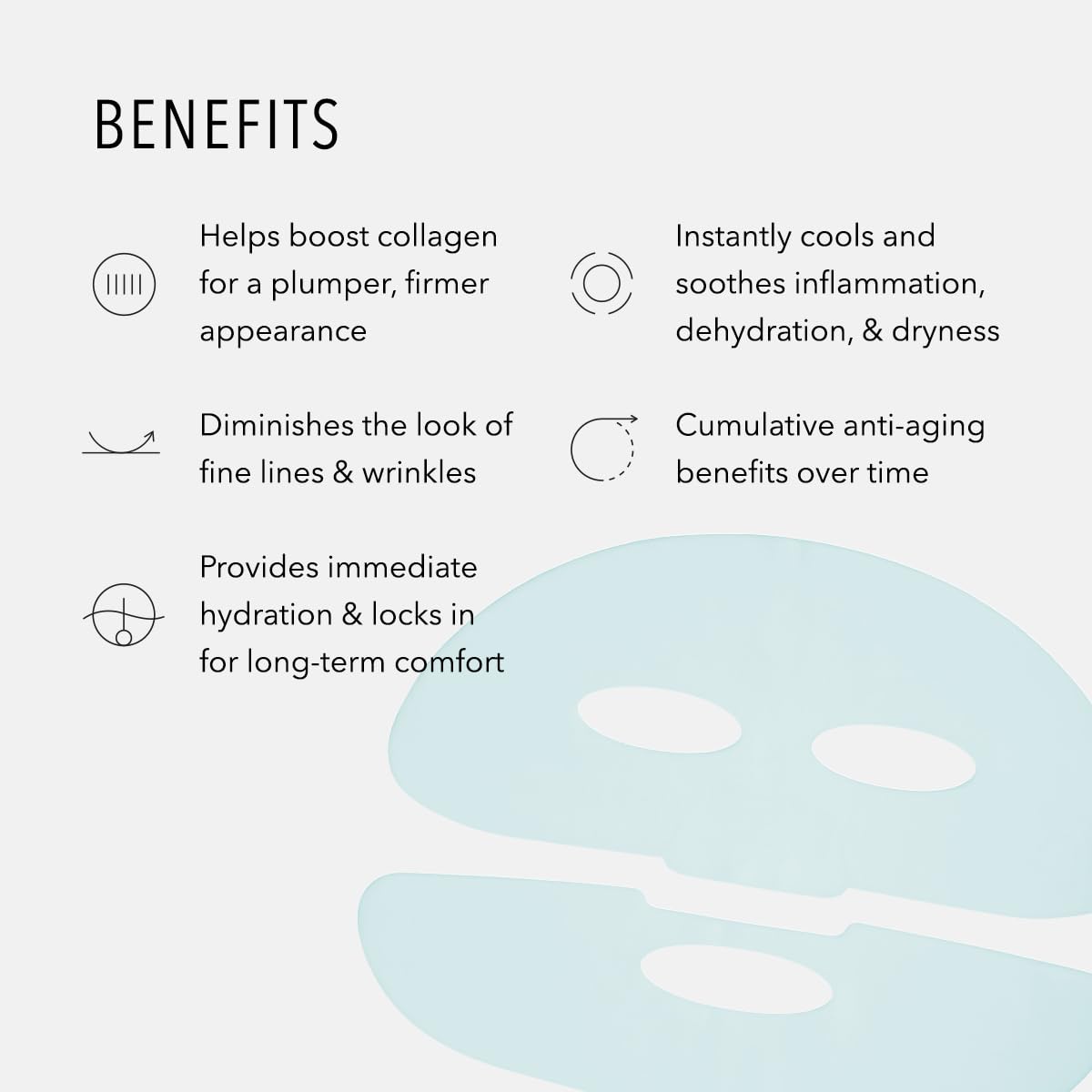 Hydropeptide Polypeptide Collagel+ Plus Face Mask, Line Lifting Hydrogel Peptide Facial Treatments, 4 Count