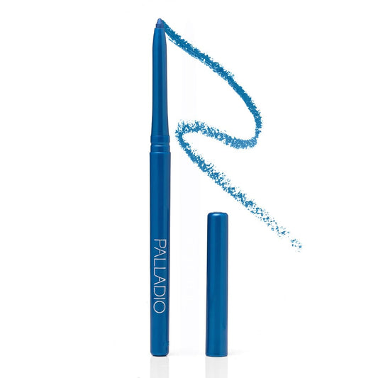 Palladio Retractable Waterproof Eyeliner, Richly Pigmented Color and Creamy, Slip Twist Up Pencil Eye Liner, Smudge Proof Long Lasting Application, All Day Wear, No Sharpener Required, Ocean Blue