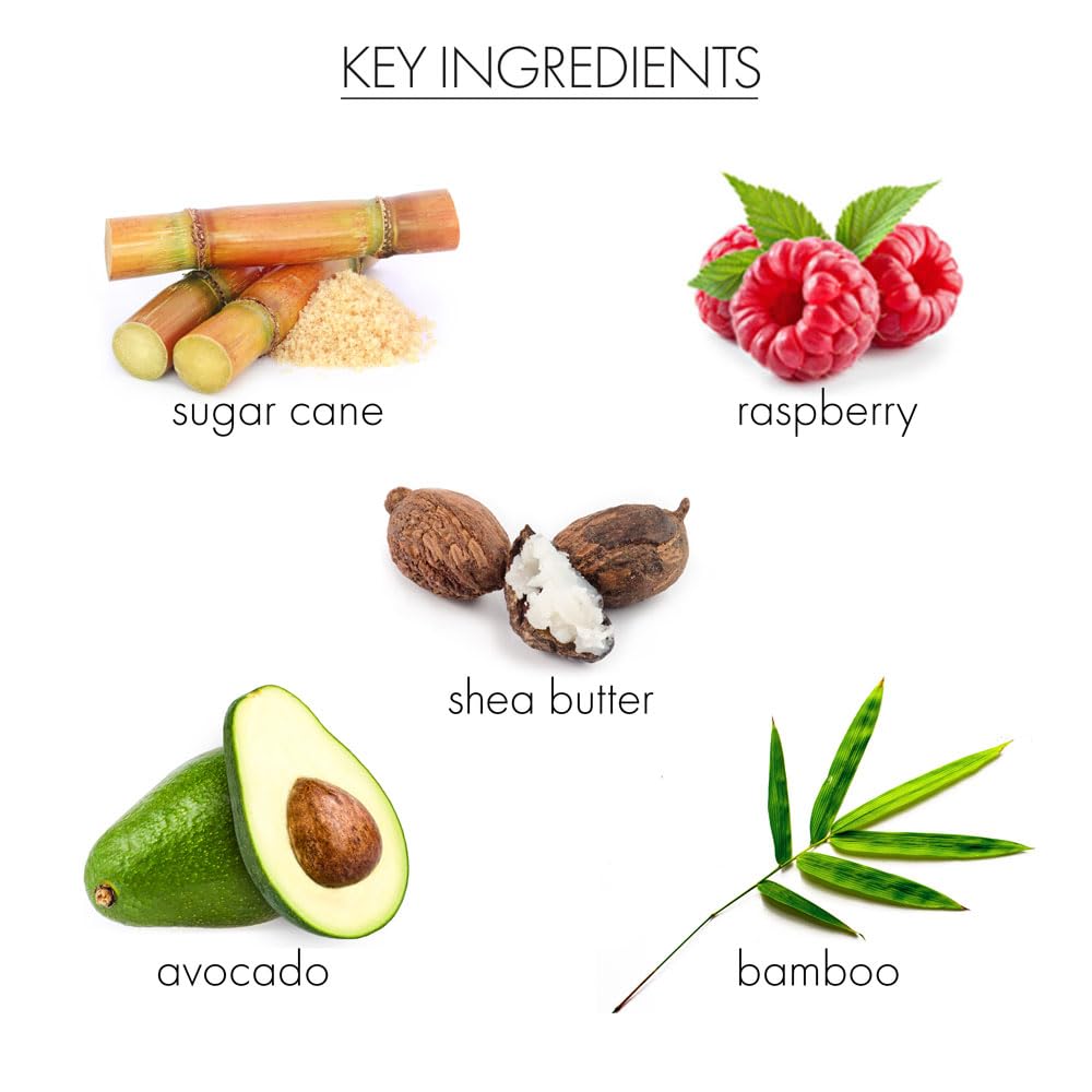 Whish Beauty Pomegranate Exfoliating Sugar Scrub - Body Scrub for Women - Brown Sugar Exfoliator with Raspberry, Aloe, & Shea Butter - Gentle on All Skin Types - Paraben & Sulfate Free - 8 oz