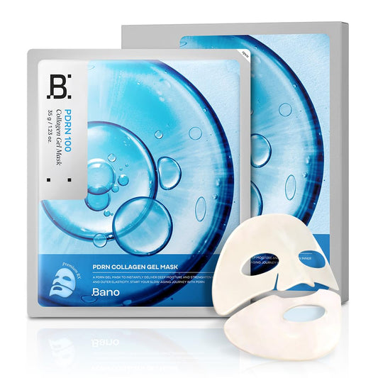 Bano PDRN Collagen Gel Mask - Korean Overnight Face Mask for Firming & Deep Hydrating | Biome PDRN for Skin Elasticity | Korean Skin Care for Sensitive Skin | Fragrance-Free |1.23 oz, 4EA