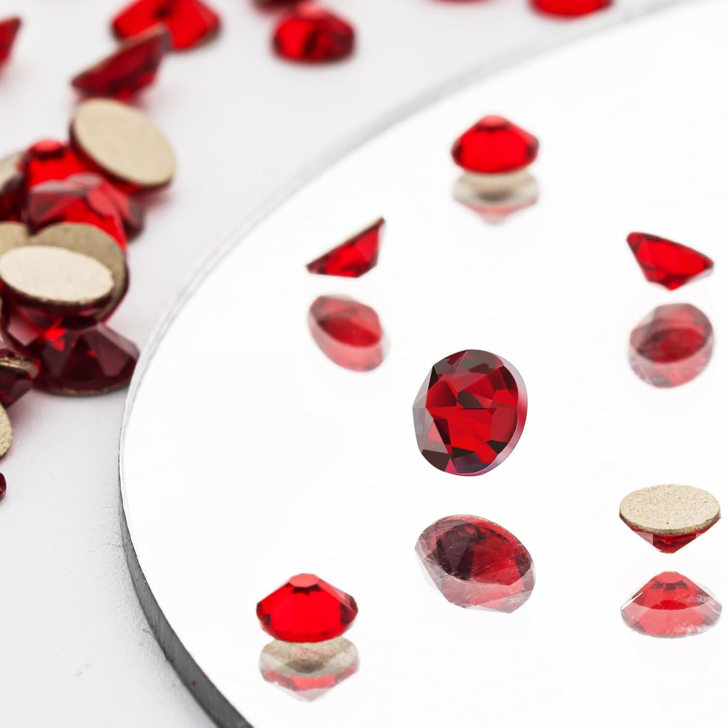 Novani Dark Red Rhinestones 1440pcs Flat Back Round Rhinestone Style 2088 Sparkly Crystal Gemstones for Nail Art and Crafting SS20,4.6-4.8mm