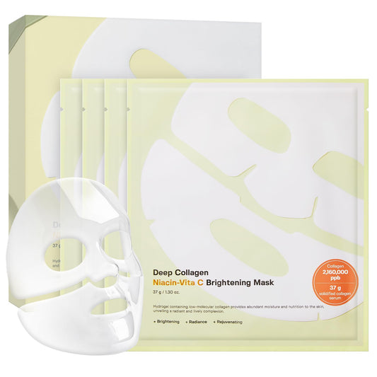 SUNGBOON EDITOR Deep Collagen Niacin-Vita C Overnight Mask 37gx4ea | Real Collagen 2,160,000PPB with Niacinamide & Vitamin C | Hydrating Face Mask for Glass Skin | Korean Skincare Routine