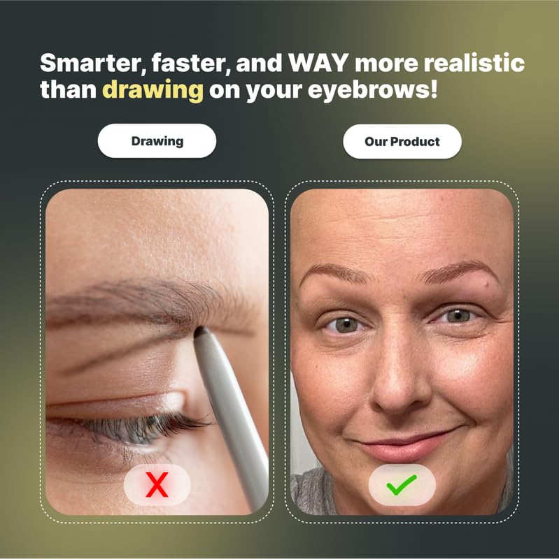 10 Pairs Medium Brown Temporary Eyebrow Tattoos, Waterproof and Smudge-Proof Medium Sassy Swerve Style Realistic Eyebrow Stickers for Women, Easy to Apply, Won't Work on Existing Brows