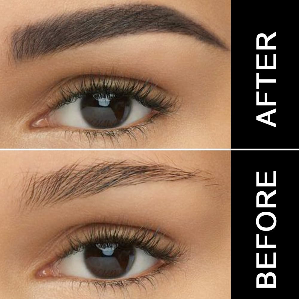 Magic Microblade Eyebrow Pencil, 4 Tipped Precise Eye Brow Contouring Pen, Create Natural Looking Brows Eyebrow Makeup Waterproof (2, 04# 2Pcs Fiber Head-Black)