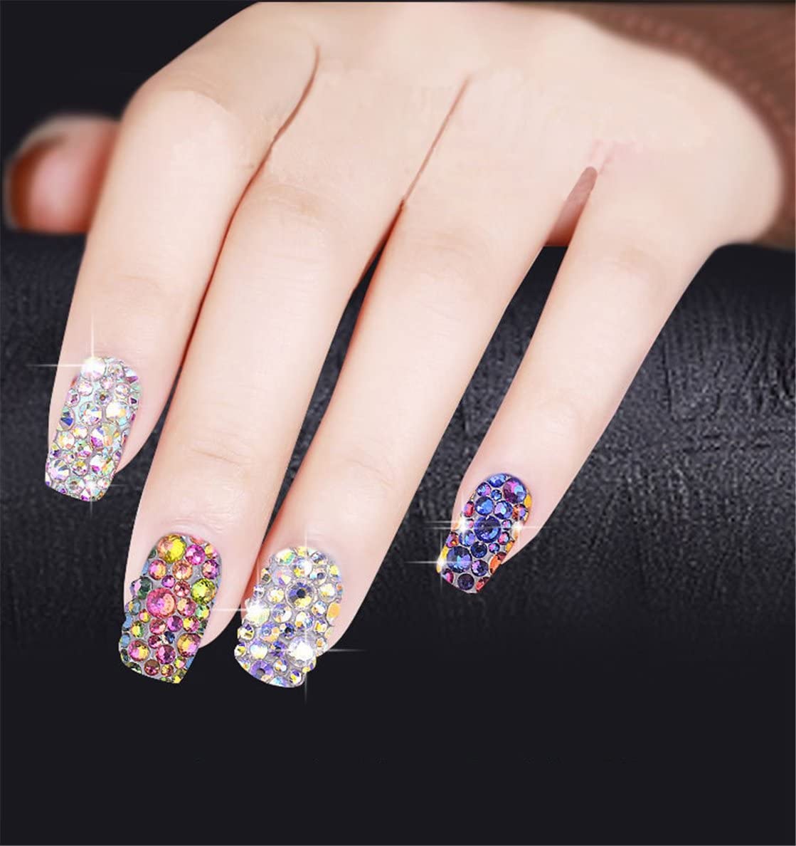 1000 Pieces SS20 5mm Flatback Rhinestones Clear Glass Round Gems Crystals for Nail Art DIY Crafts Clothes Shoes Bags （Dark Purple）