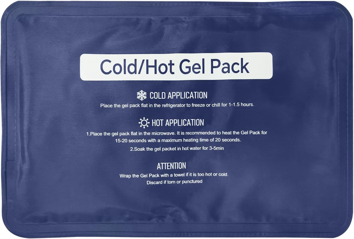 Reusable Gel Soft Ice Packs for Injuries, Flexible Hot and Cold Packs for Knees, Back, Face, Joint & Muscle Pain Relief (Medium 7.87"x 11.81")