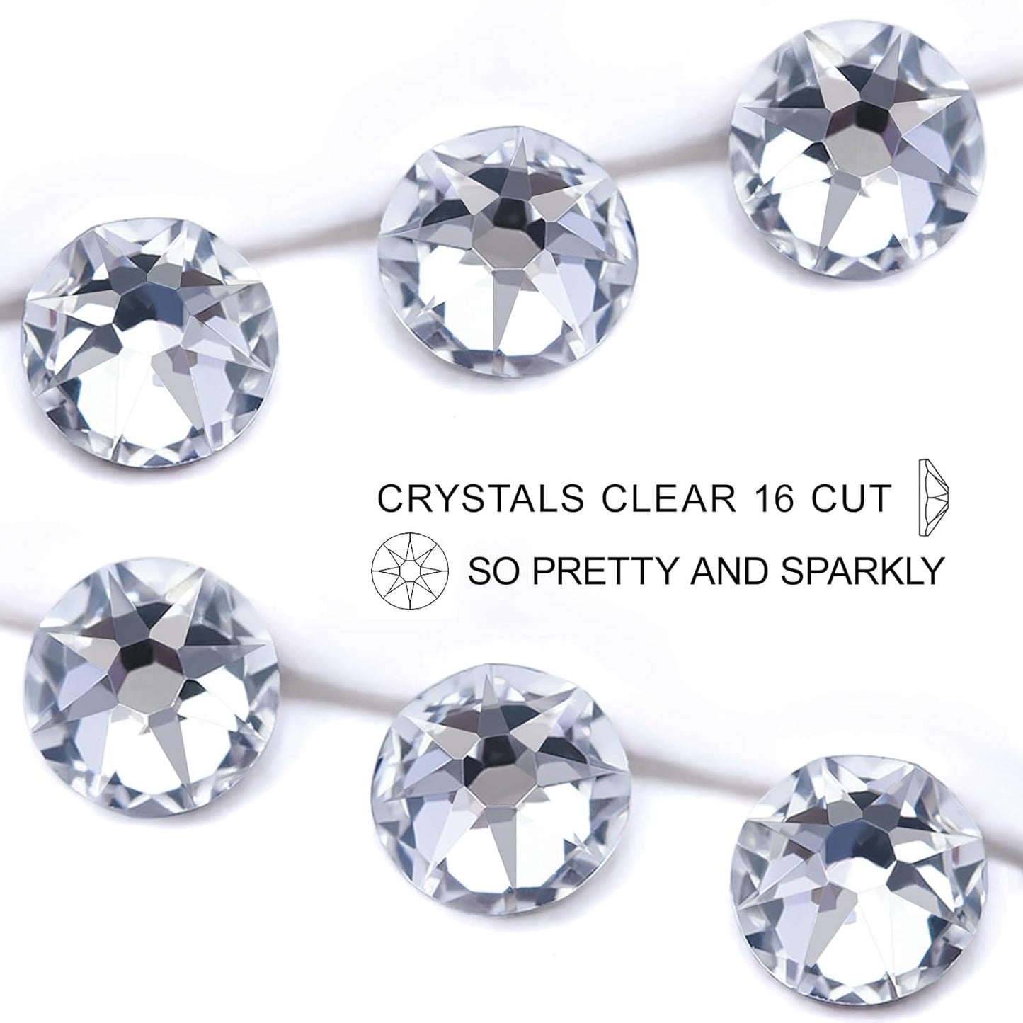 Novani 80pcs Clear Rhinestones Flat Back Round Rhinestone Style 2088 Sparkly Crystal Gemstones for Nail Art and Crafting,SS34(7.1-7.3mm