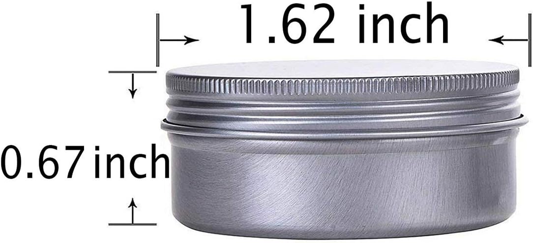 0.5 Ounce Aluminum Tin Jar Refillable Containers 15 ml Aluminum Screw Lid Round Tin Container Bottle for Cosmetic,Lip Balm, Cream, 12 Pack.