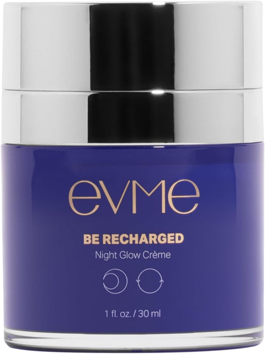 Evme Night Glow Crème – Hydrating Gel-to-Cream Moisturizer with Squalane, Sea Buckthorn & Vitamin C – Dermatologist-Tested, Fragrance-Free for Sensitive, Reactive Skin – Supports Healthy Skin Barrier