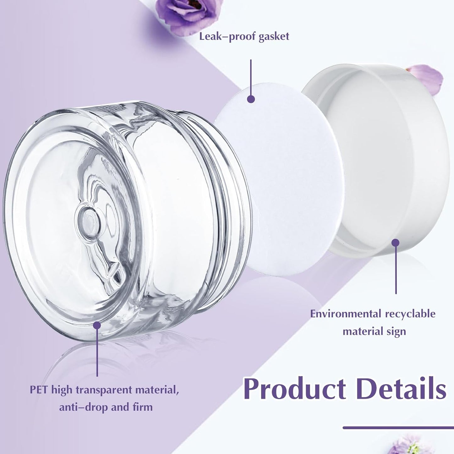 200 Pcs 1 oz Empty Bulk Plastic Container Jars with Lid Leak Proof Round Plastic Jars Small Cosmetic Travel Containers for Storage Makeup Creams Lotion Ointments, White