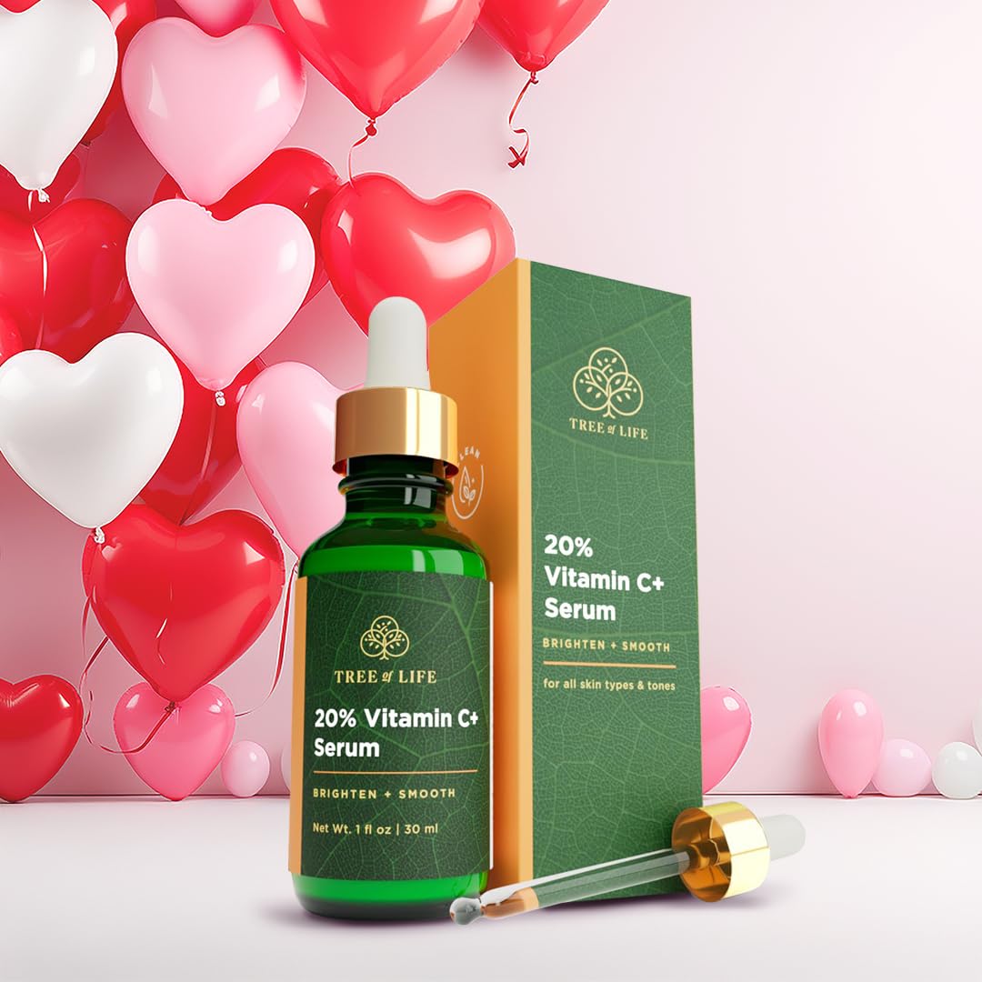 Tree of Life Beauty Hydrating Facial Serum - Super 20% Vitamin C+ with Vitamin E - Brightening & Smoothing for Dry/Sensitive Skin - Anti-Aging & Dark Spot Treatment - 1 Fl Oz