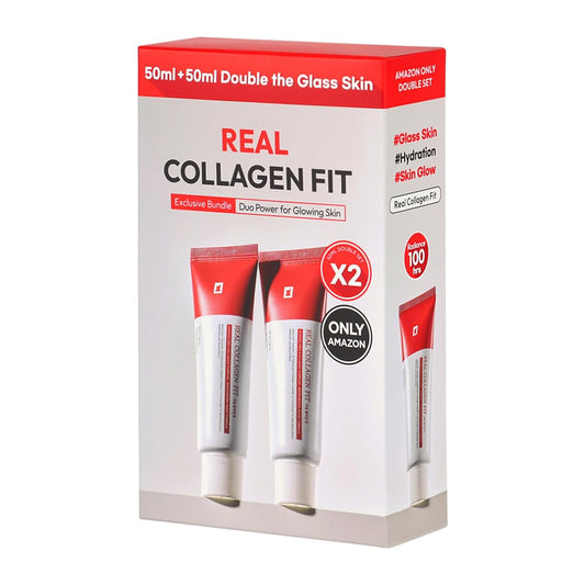 Real Collagen Fit, Hydrolyzed Collagen Wrapping Mask, Peel Off Facial Mask for elasticity, Hydrating, Glow, Glass Skin, Face Moisturizer, Self Care, Korean Skin Care, 1.69 fl. oz, Pack of 2