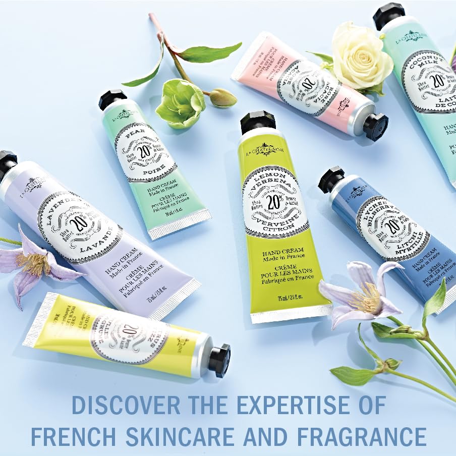 La Chatelaine French Hand Cream Trio Tin, Holiday Gift Set, Hand Lotion for Women, Made in France with 20% Organic Shea Butter (Lavender, Lychee Bilberry & Lemon Verbena or Citrus Fizz) 3 x 1 fl oz