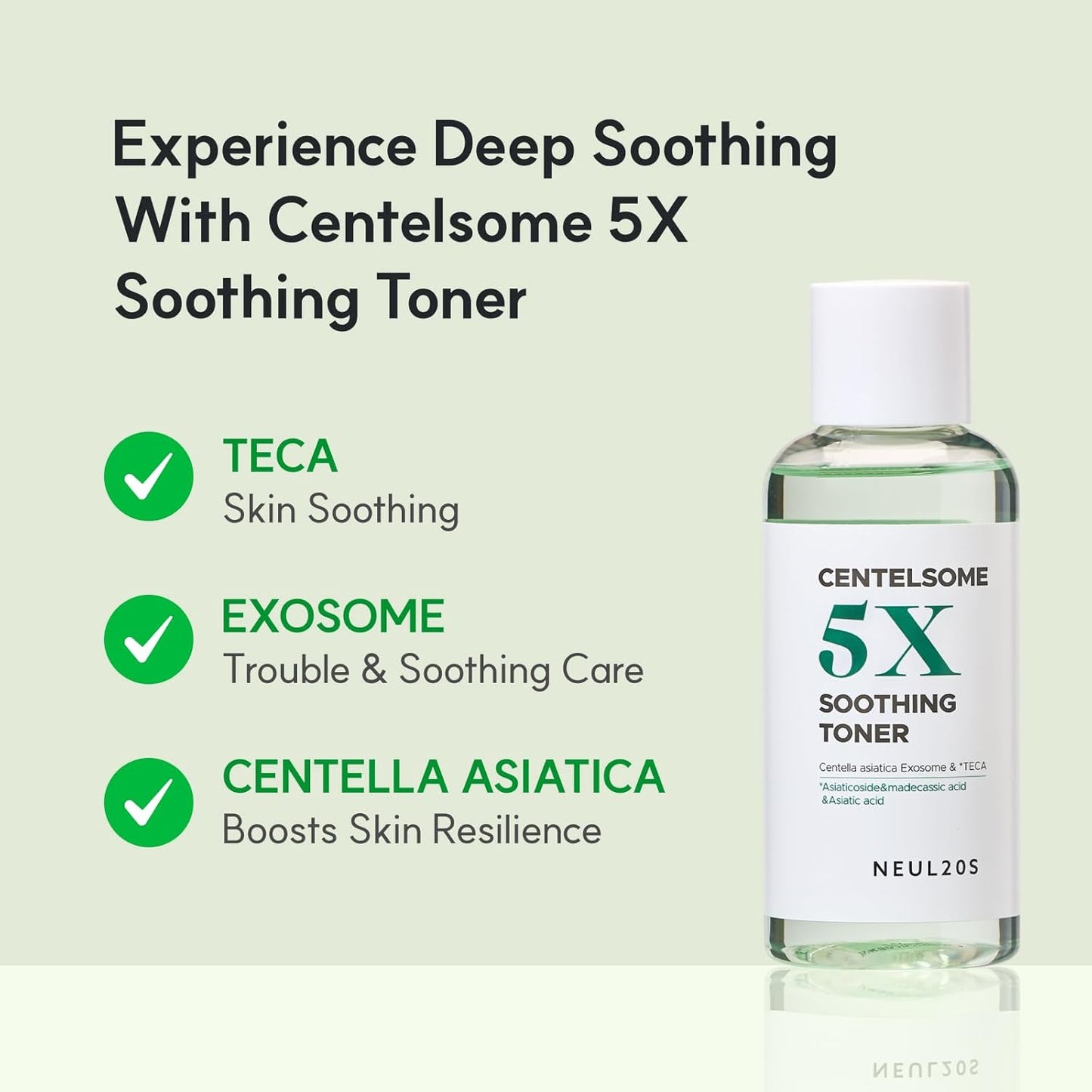 Centelsome 5X Soothing Toner 6.76 fl oz/200ml | Hydrating & Calming Korean Facial Toner with Green Tea, Centella Asiatica & Exosomes | Supports Sensitive, Dry & Acne-Prone Skin
