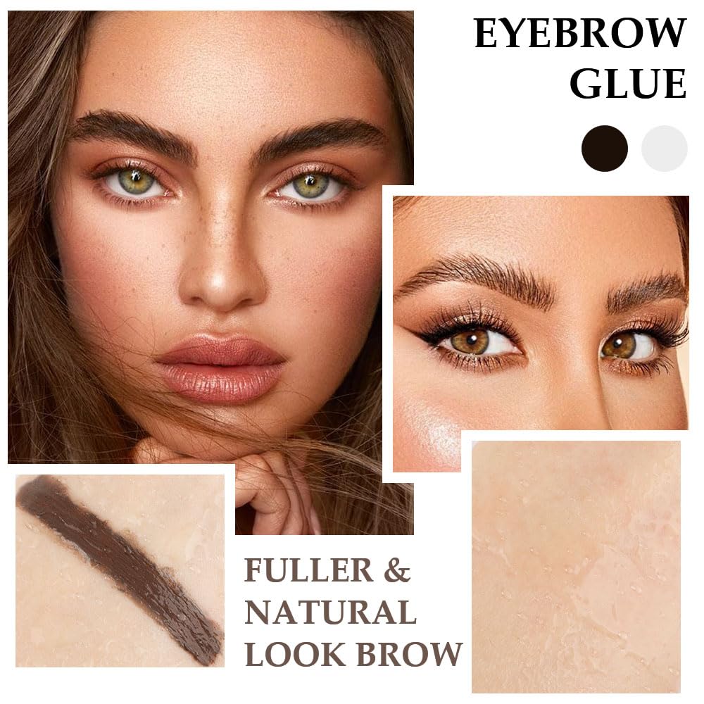 Tinted Thickening Brow Mascara,Brow Fast Sculpt,Waterproof, Transfer-proof, Brush to Fill in Eyebrows and Cover Gray Hairs - Cruelty Free (2pcs 07 Espresso &09 transparent)