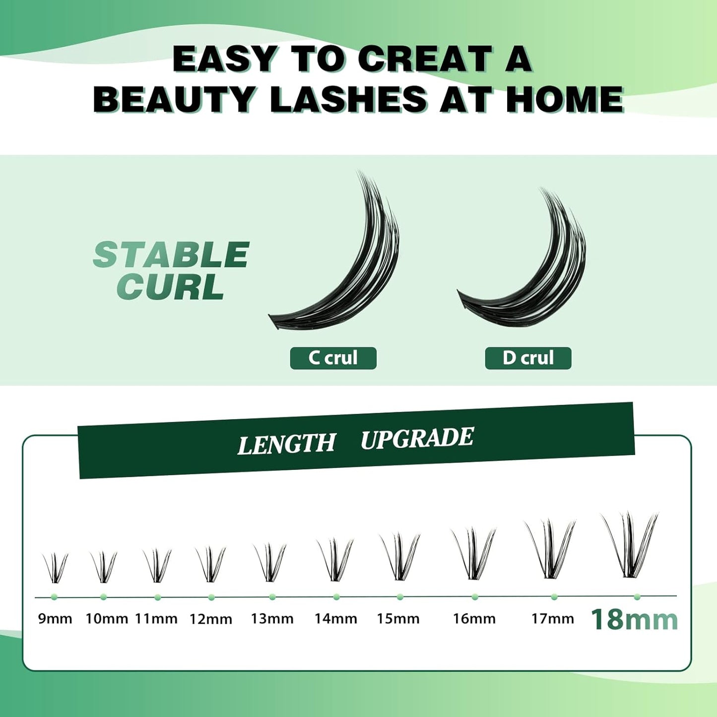 Lash Clusters 300pcs Individual Lashes 40D 0.07C Curl 15mm DIY Eyelash Extension KEYYOU Large Tray Volume Soft&Natural Cluster Lashes(40D-0.07C,15）