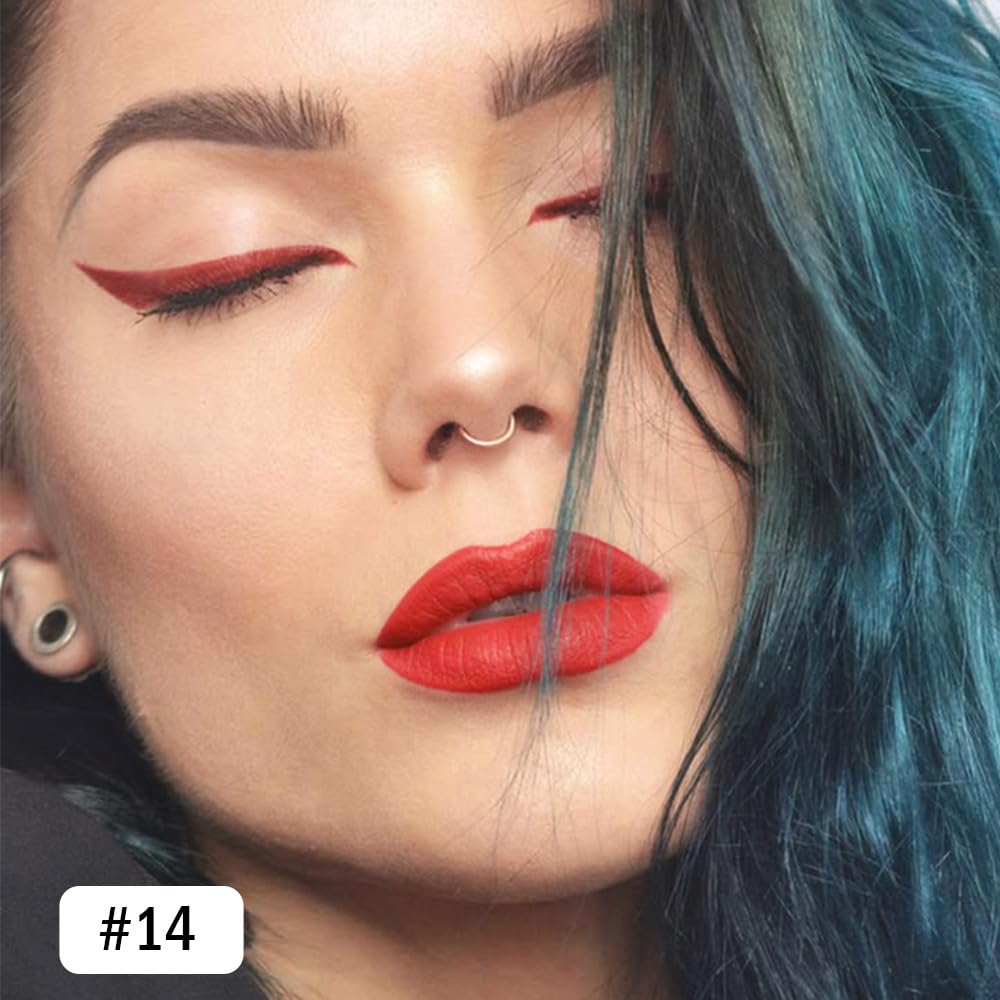 Kaely Gel Eyeliner Pencil for Women, Brick Red Eye Liner Waterproof Smudge Proof with Sharpener, Waterline Eye Makeup Liners, delineador de ojos contra el agua, Vegan & Cruelty-Free, 14