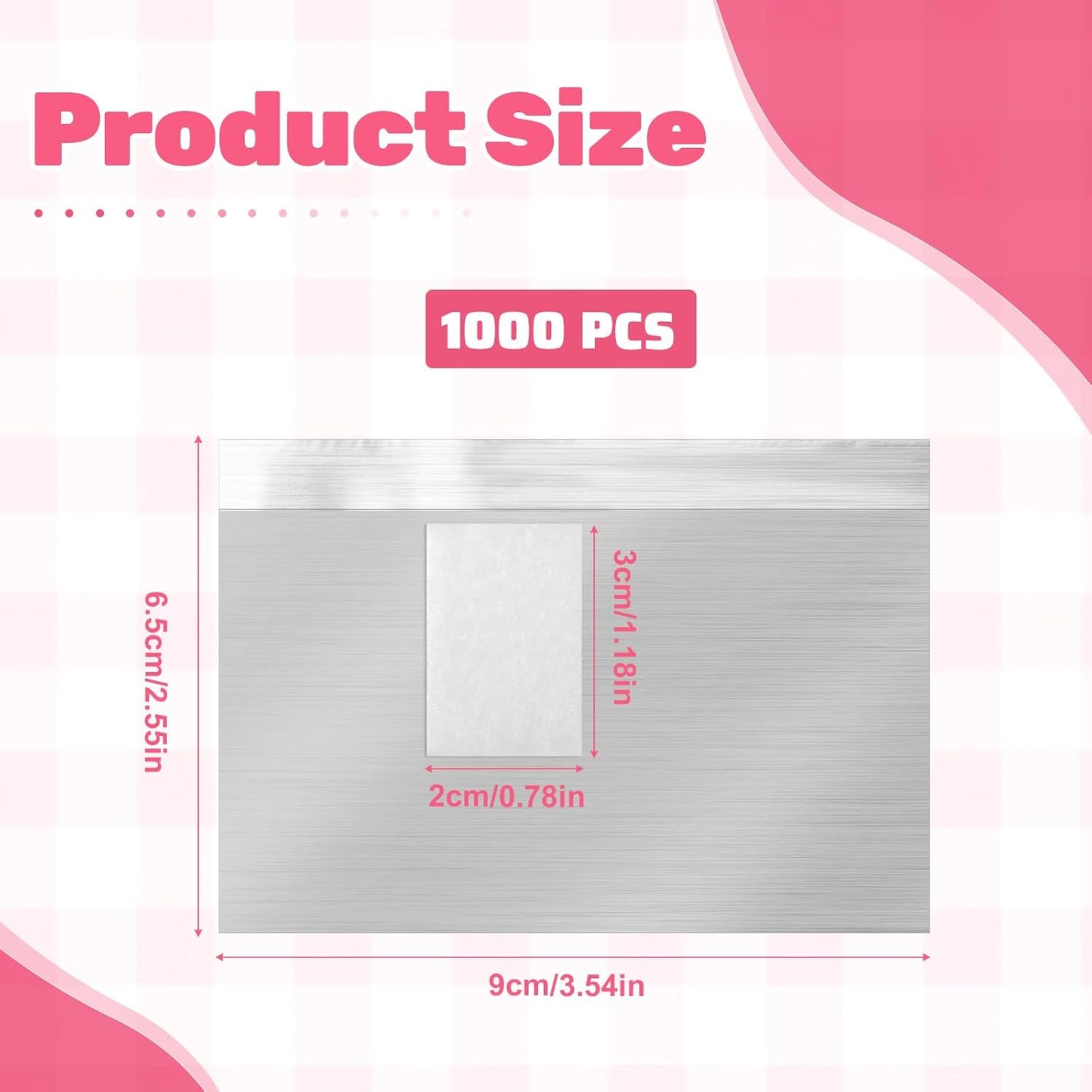 1000pcs Aluminium Foils Nails Polish Remover, Soak Off Wraps Finger Nail Gel Polish Removal Tool with 0.79x1.18inch Pre-attached Lint Free Cotton Pads