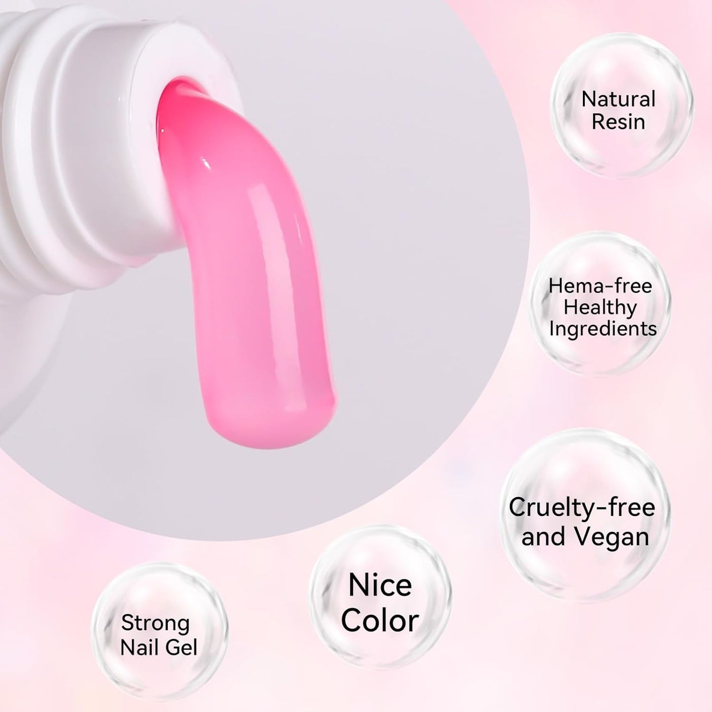 Makartt Poly Nail Gel Kit, 2PCs 50ML Transparent Pink & Hot Pink Colors, Large Capacity Poly Extension Nail Gel Kit, Strong Builder for Extension, 3D Diy Hard Gels Manicures Home Salon