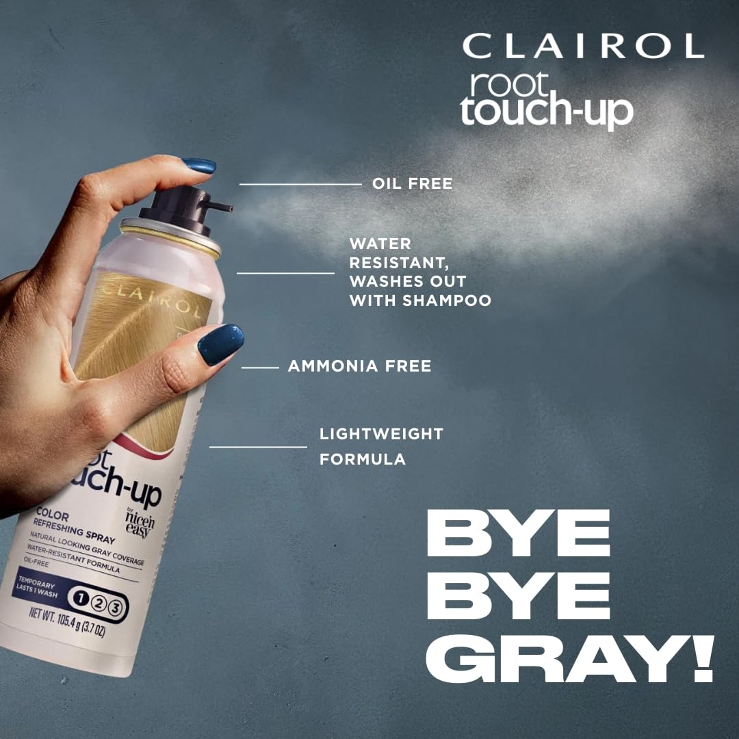 Clairol Root Touch-Up by Nice'n Easy Temporary Hair Coloring Spray, Dark Brown Hair Color, Pack of 1