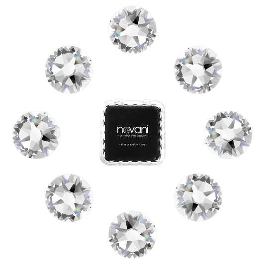 Novani 720pcs Clear Rhinestones Flat Back Round Rhinestone Style 2088 Sparkly Crystal Gemstones for Nail Art and Crafting,S16(3.8-4.0mm