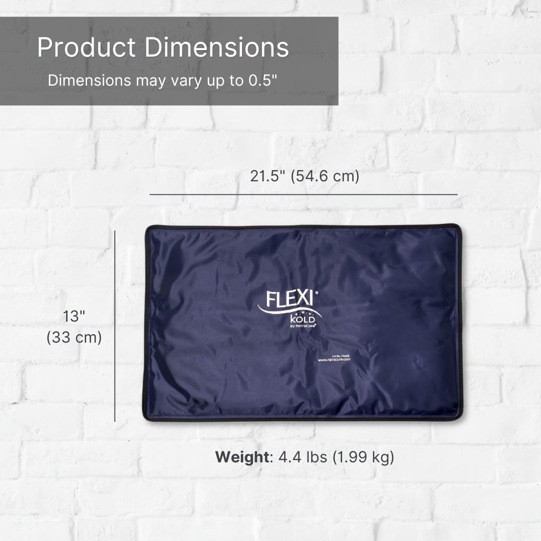 FlexiKold Extra Large Gel Soft Flexible Ice Pack for Injuries – Ice Compress, Ice Pad, & Flat Ice Wrap for Post Surgery for Injuries of Shoulder, HIPS & Full Back – XL – Oversize 13” x 21.5”