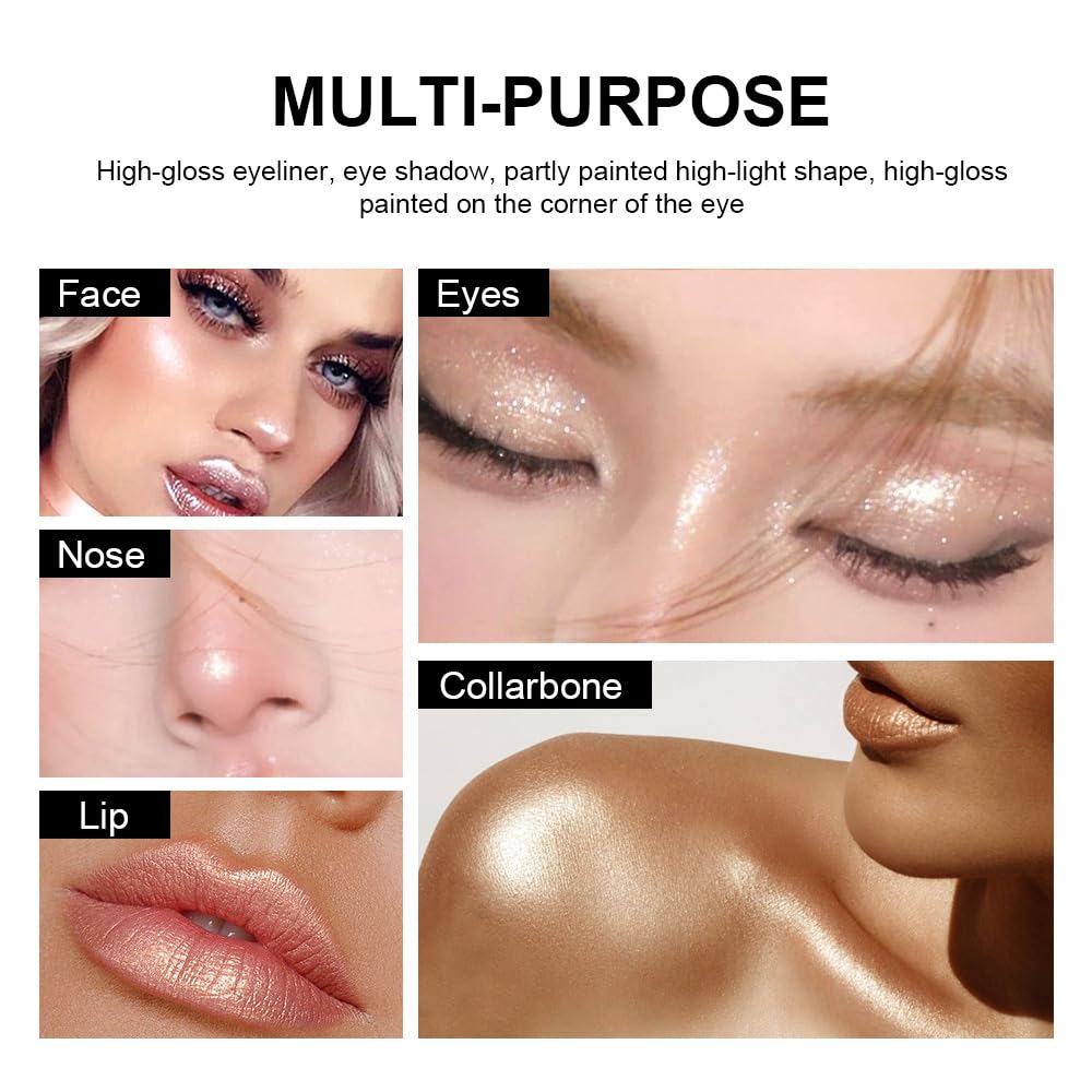 Gray Eyeshadow Stick Makeup, Cream Shimmer Eye Shadow Pencil, Hypoallergenic Waterproof Long Lasting Crayon, Smooth Glitter Primer Palette Eyeliner Make up