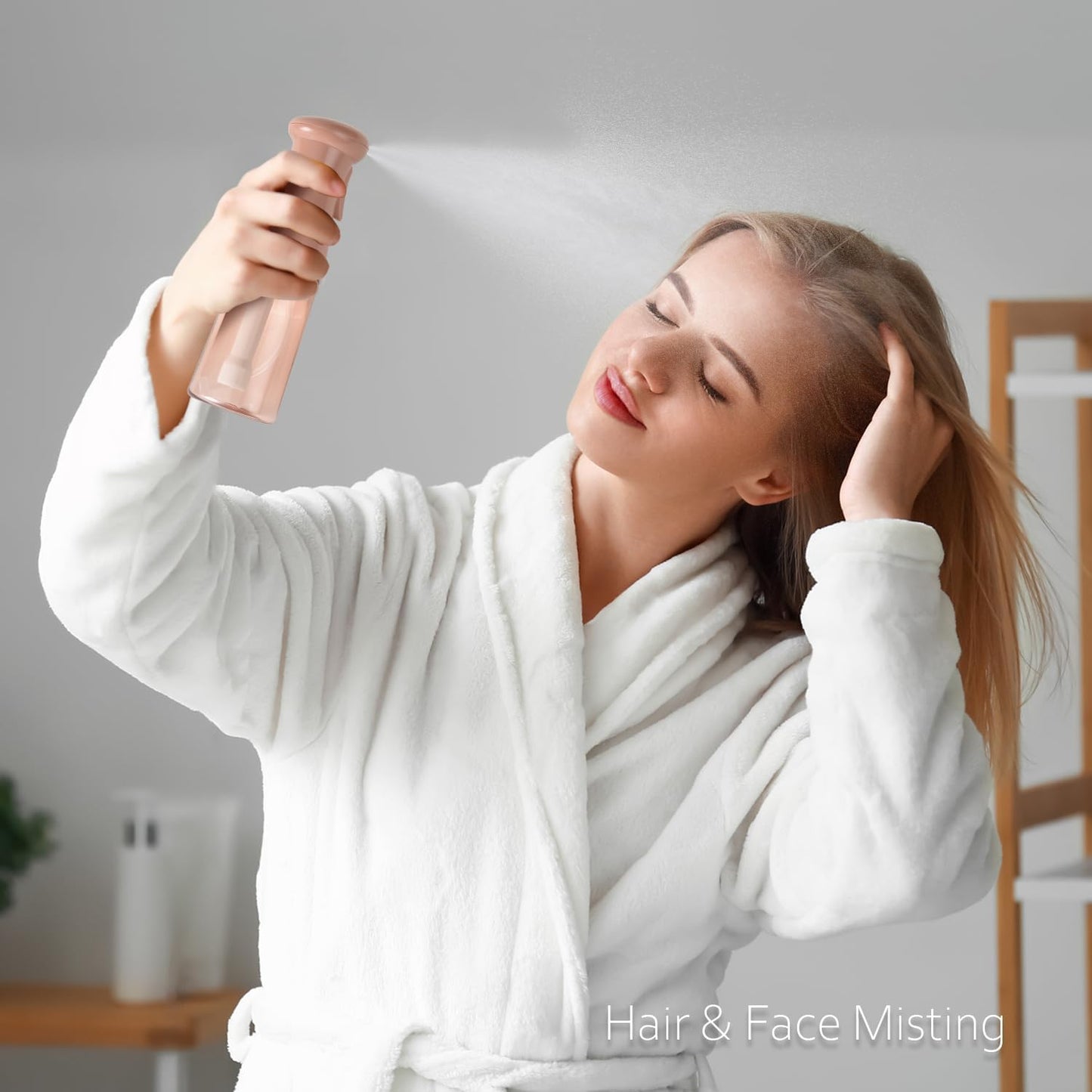 Spray Bottle For Hair, Continuous Mister Empty Spray Bottles, Ultra Fine Mist Water Sprayer for Hairstyling, Cleaning, Plants, Barbers, Salons, Essential Oil Scents - 2 Pack 6.8 OZ, White & Terracotta