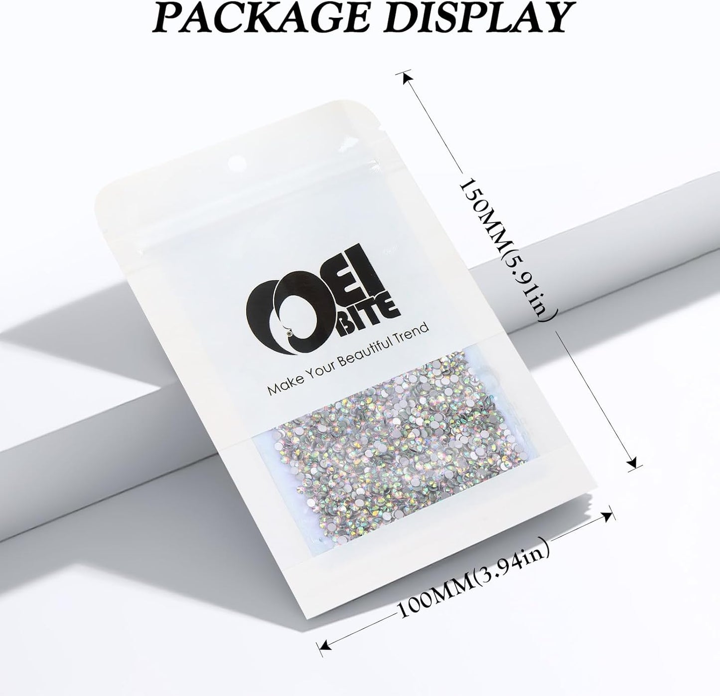 Crystal AB Flatback Rhinestones, Glass Rhinestones for Nail Art and Craft, Glue Fix, Loose Crystal Gemstones(Crystal AB, SS3, 2880pcs, 1.3-1.4mm)