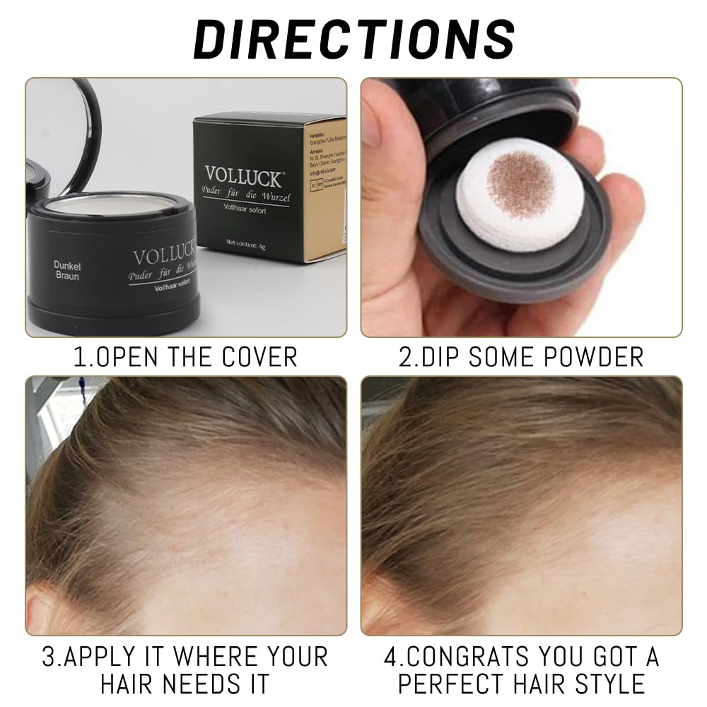 Root Touch Up Powder, Instantly Gray Root Cover Up Hairline Powder, Hair Concealer for Women and Men (A-Red, 2PC)