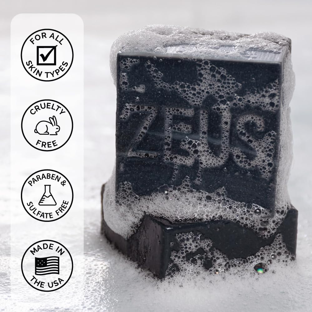 ZEUS Beard Wash Bar for Men, All-Natural Hydrating Shampoo, Skin-Clarifying Soap & Beard Care Cleanser with Natural Ingredients, Anti-Itch & Gentle on Skin (Made in USA) Vanilla Rum