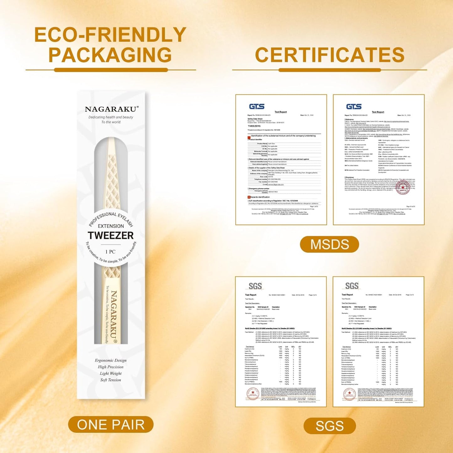 NAGARAKU Precision Fiber Tip Tweezer for Eyelash Extensions Diamond Grip Anti-Static Anti-Slip Premium Stainless Steel Pointed Volume Eyelashes Boot Tweezers with Box(Seven Shaped Tweezer AG-11)