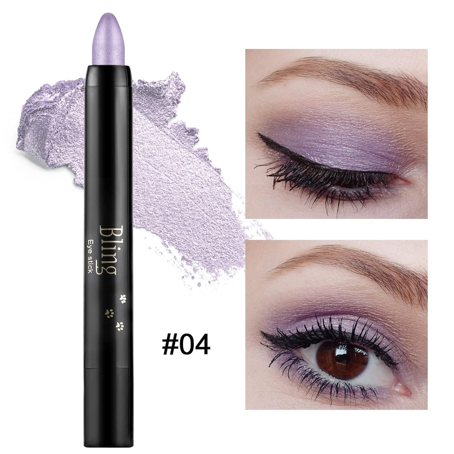 Boobeen Waterproof Eyeshadow Stick - Shimmer Cream Eyeshadow Pencil Create Glitter Eye Makeup, Easy to Use (08#)