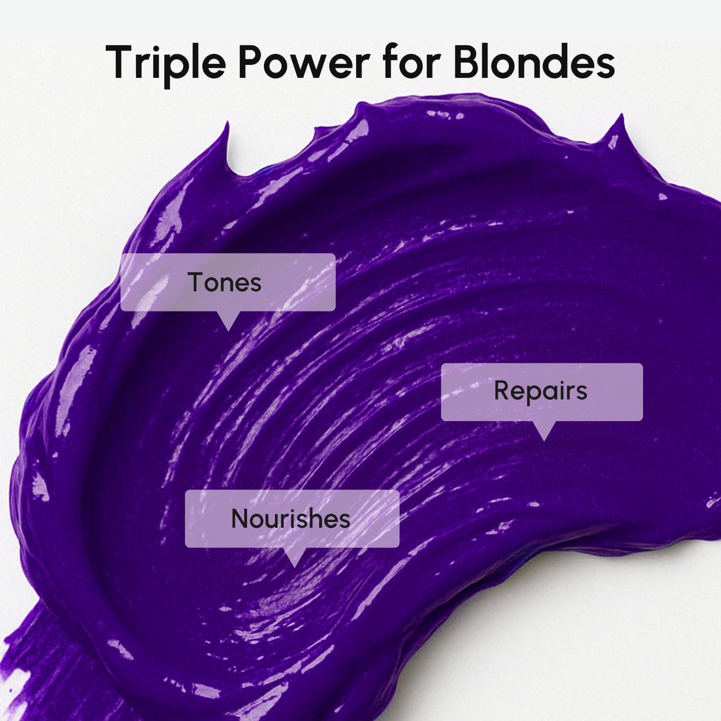 MAREE Purple Hair Mask – Toner for Blonde Hair – Purple Conditioner for Orange Brassy Bleached Highlighted – Grey, Silver, Ash Color Treated – Keratin Hair Care & Biotin – Matizador Para Cabello Rubio