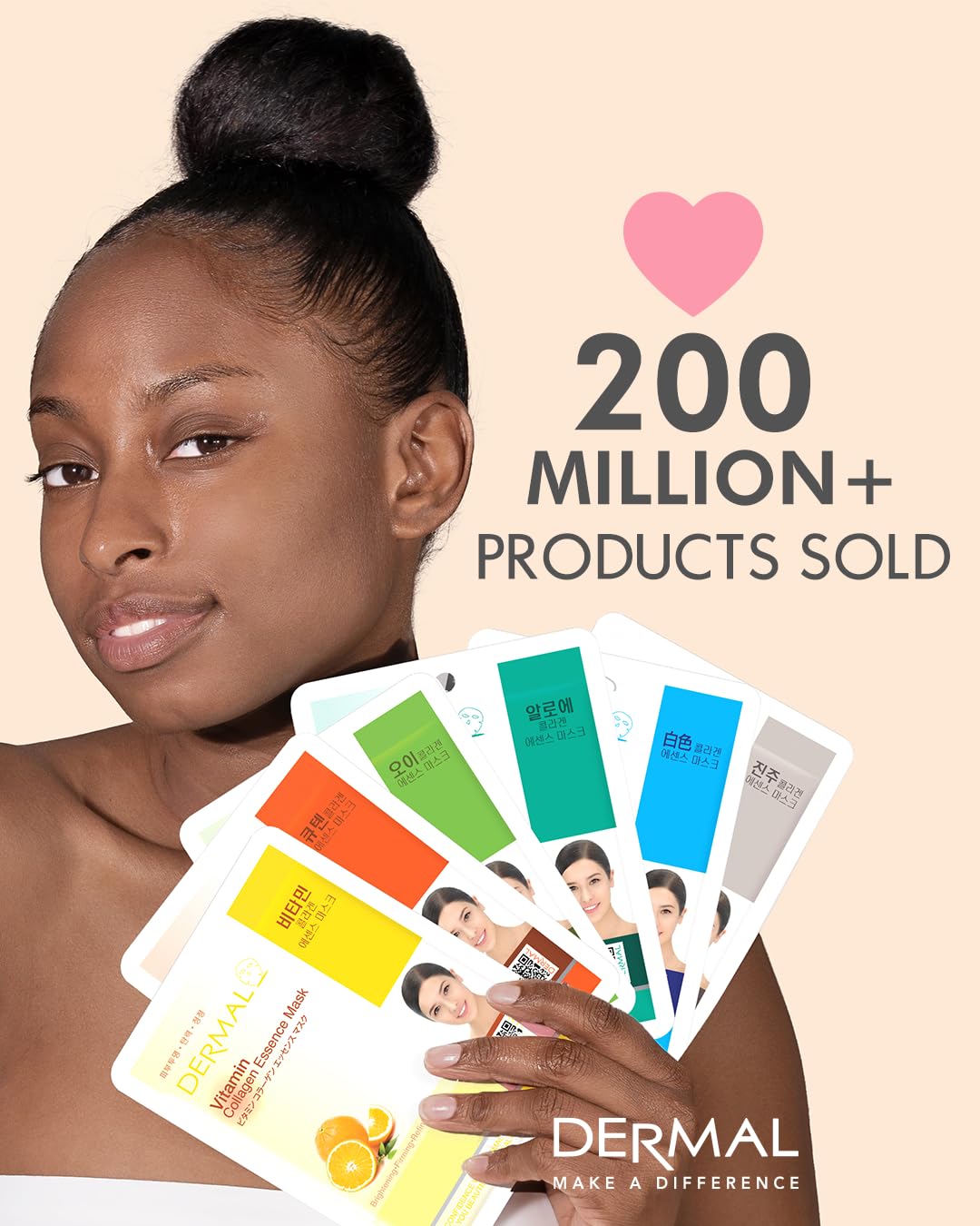 DERMAL Arbutin Collagen Essence Facial Mask Sheet 23g Pack of 10 - Anti Aging for Troubled Skin, Daily Skin Treatment Solution Sheet Mask