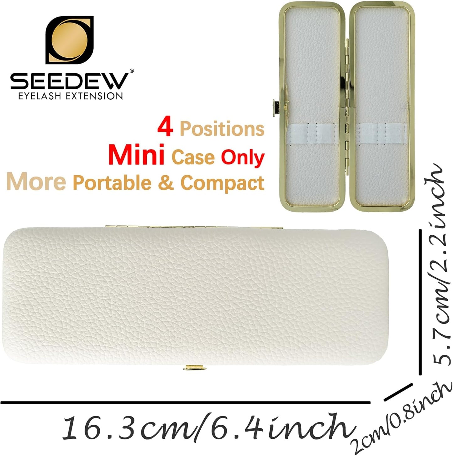 Lash Tweezers Organizer, Small Portable 4 Positions Soft PU Leather Rounded Corners, Eyelash Extension Tweezers Bag, Individual Storage Case Box for Tweezers, Slender Small Tools(White), White